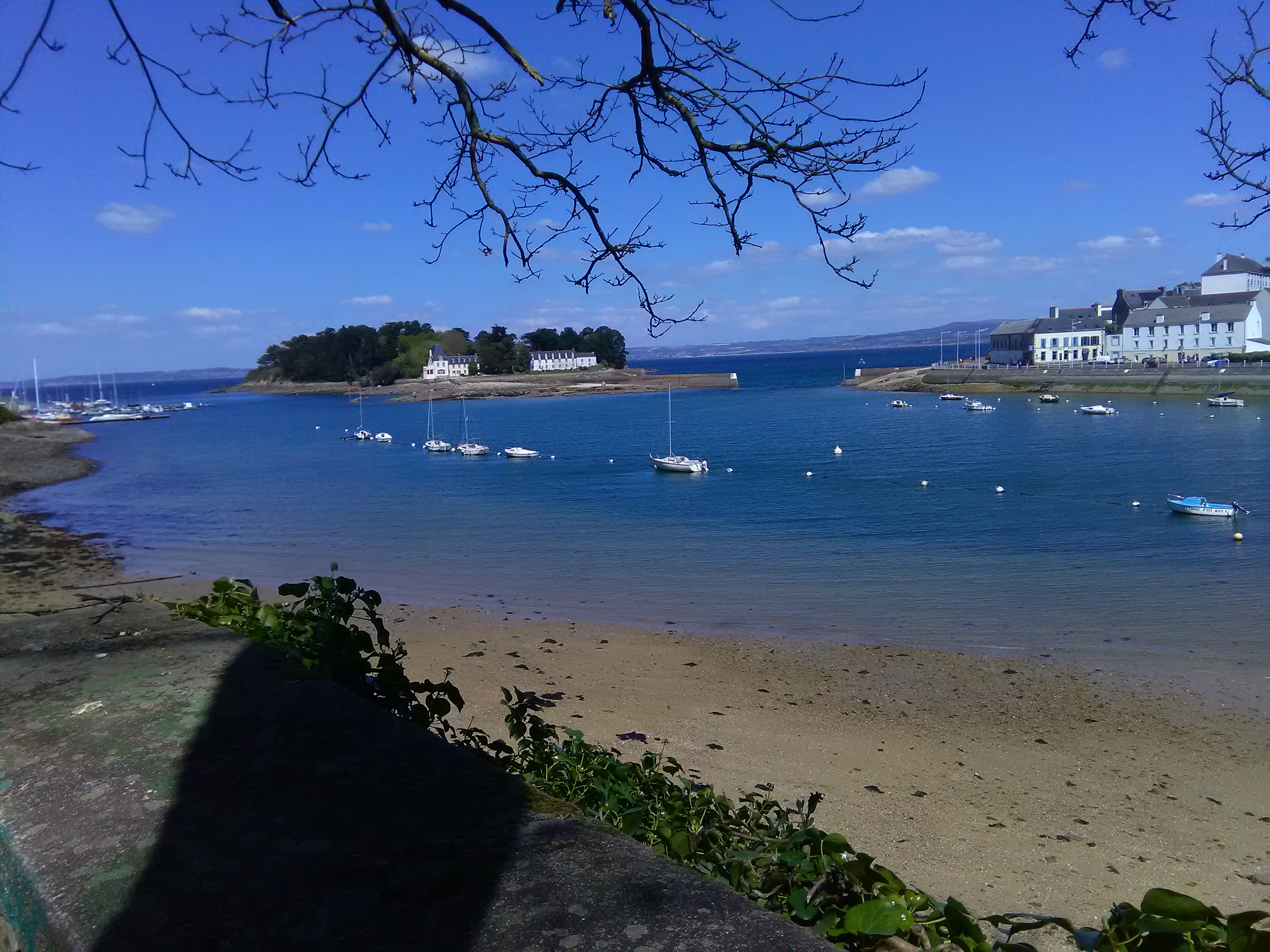 vue sur lile tristan à Douarnenez depuis le sentier qui mene vers Tréboul